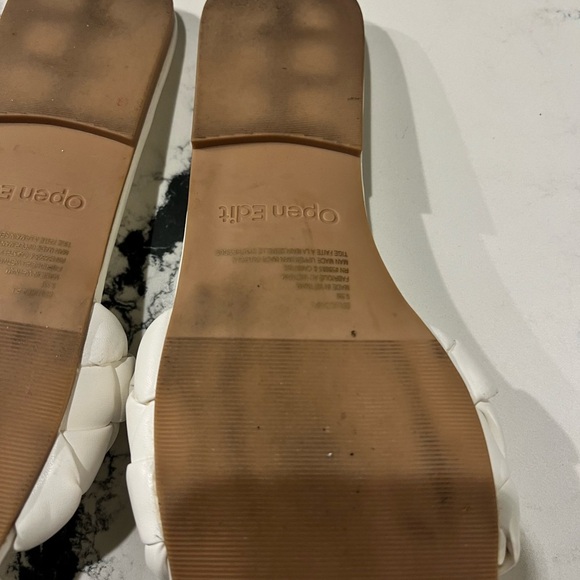 Open Edit White Braided Sandals Open Toe - Picture 4 of 4